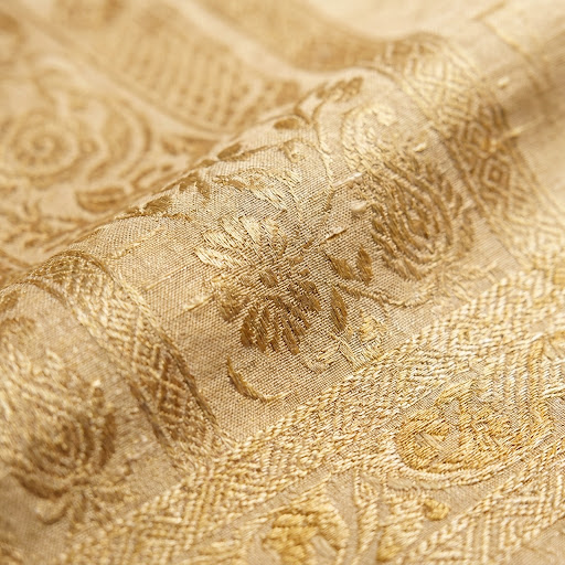 Close-up Woven Muga Silk Texture