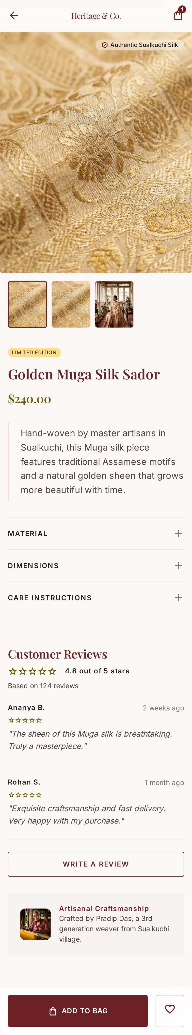 Tholuwa Product Details UI Mockup