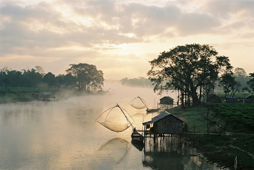 Misty Brahmaputra River Sunrise